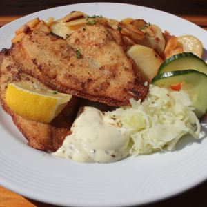 plaice fillets, nature, meal, fish plate, lebensmiitel, fish, vegetables, breaded